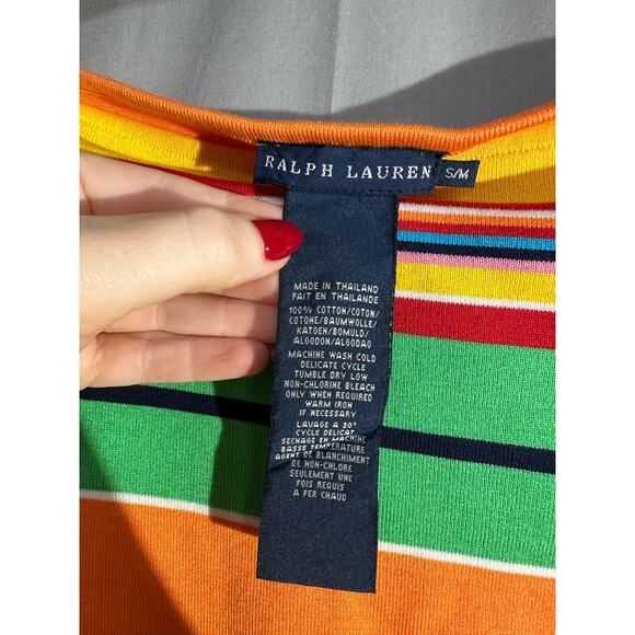 Vintage Ralph Lauren Poncho Womens Medium Yellow Striped Festival Western Aztec - Picture 2 of 6